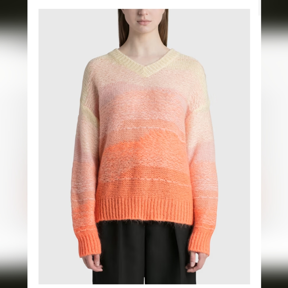 Gradient Orange and Cream Women's Sweater